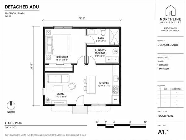 Detached accessory dwelling unit floor plan