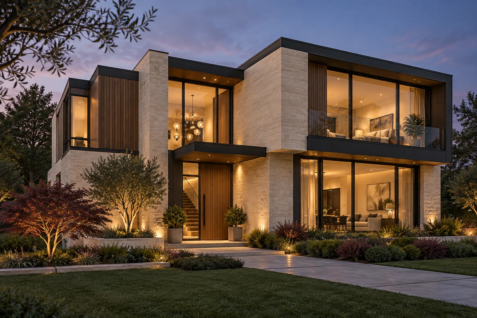 Contemporary house exterior visualized from an architectural design concept