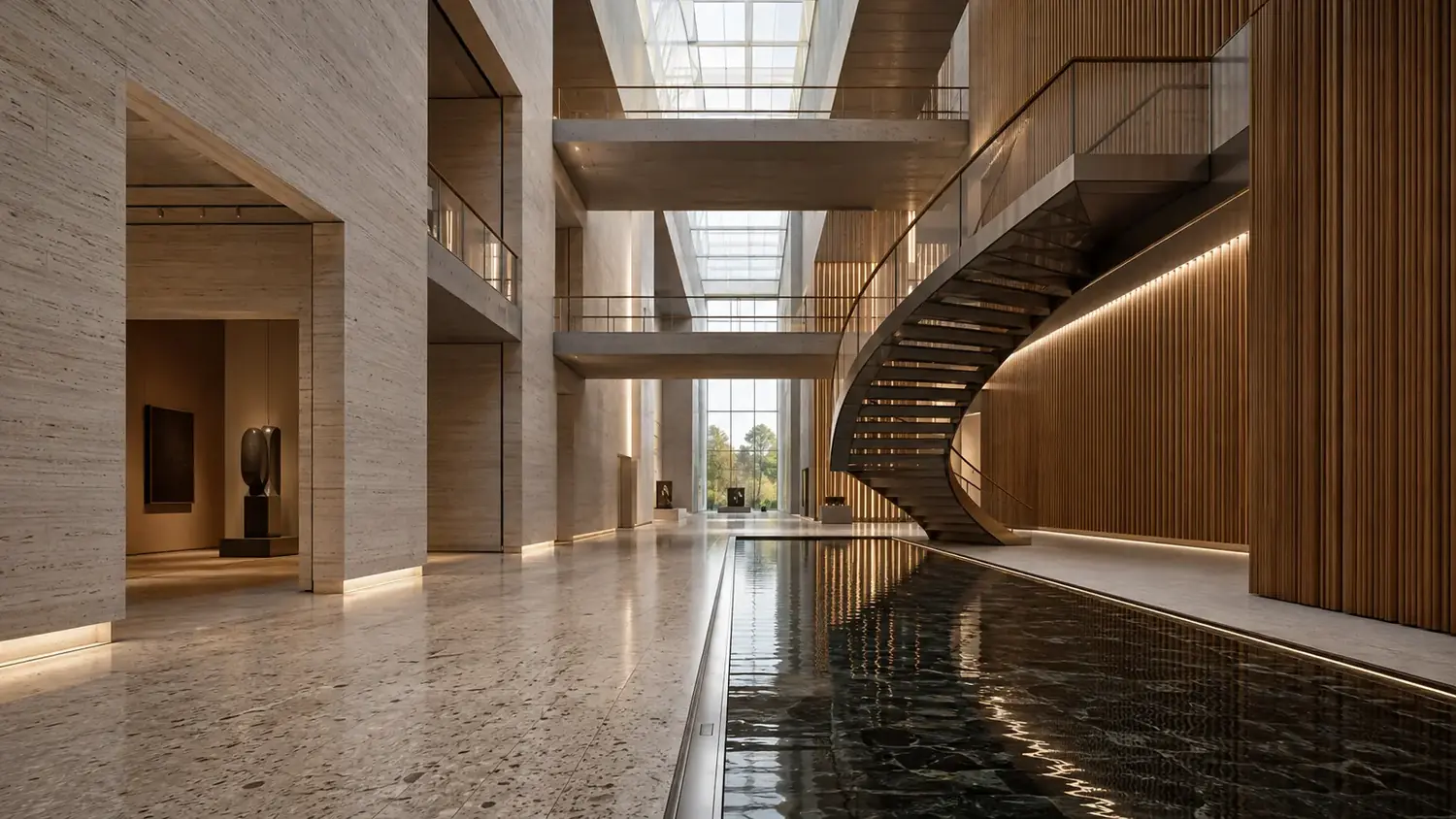 Cultural campus interior, developed across architecture and visualization