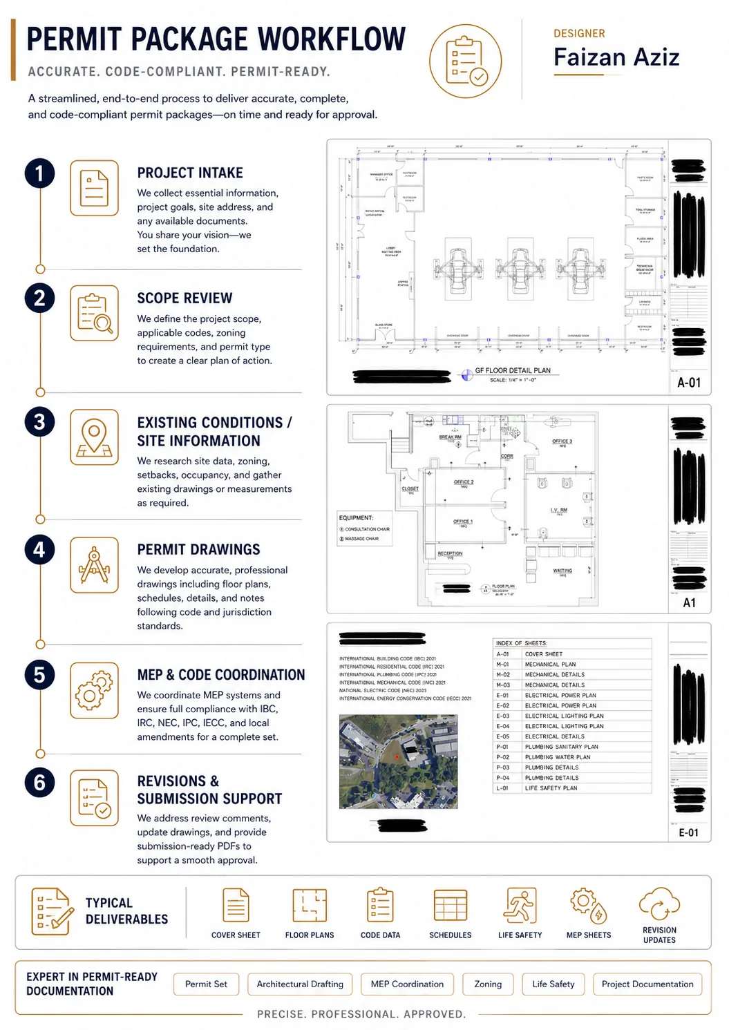 Permit documentation drawing sheet by Artimist Productions