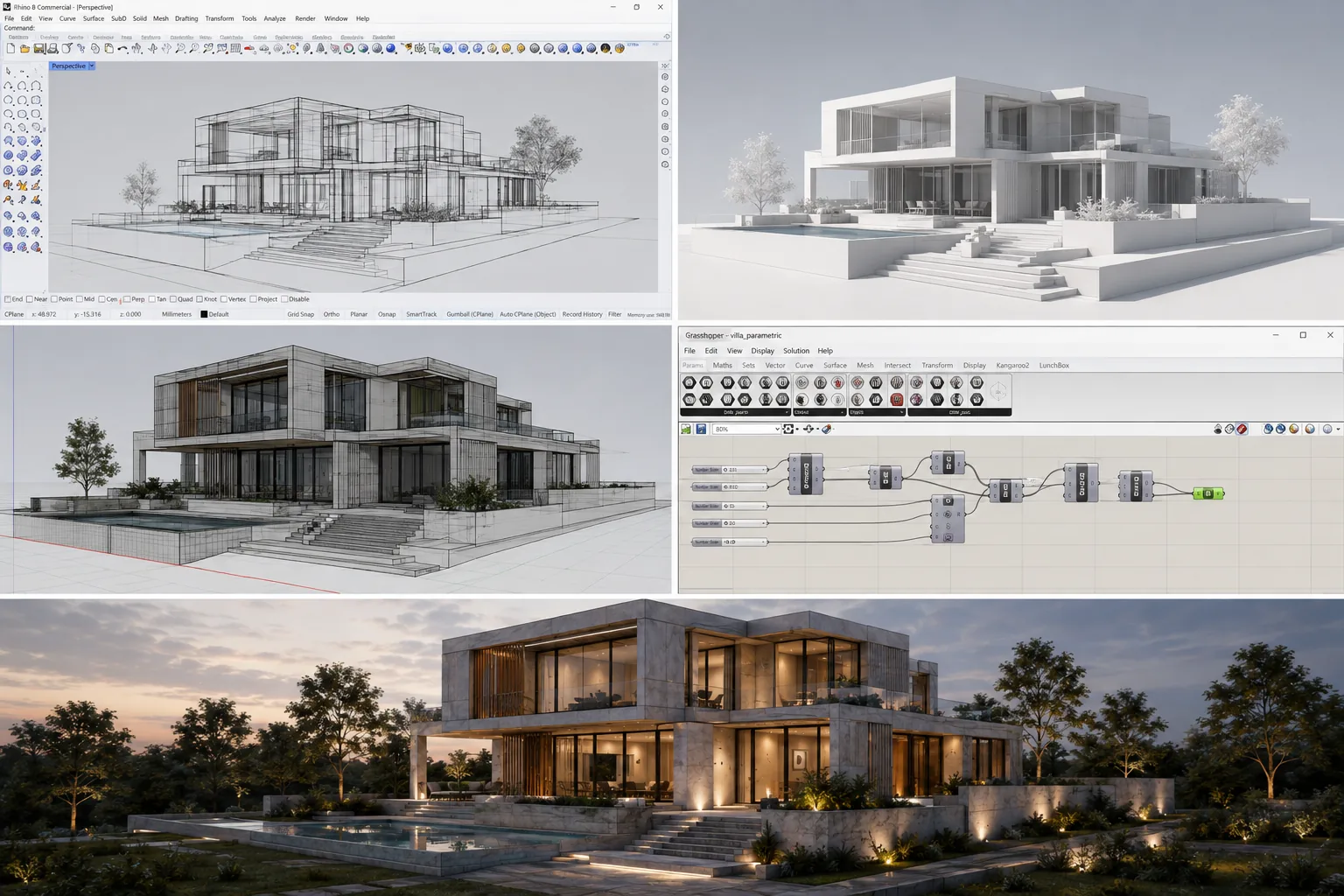 Architectural model and technical geometry