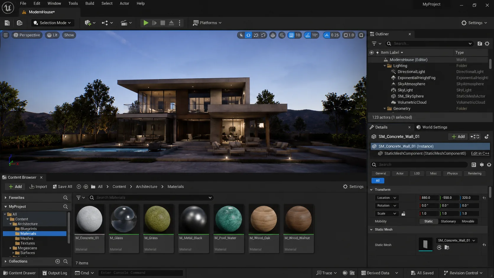 Real-time architectural scene review