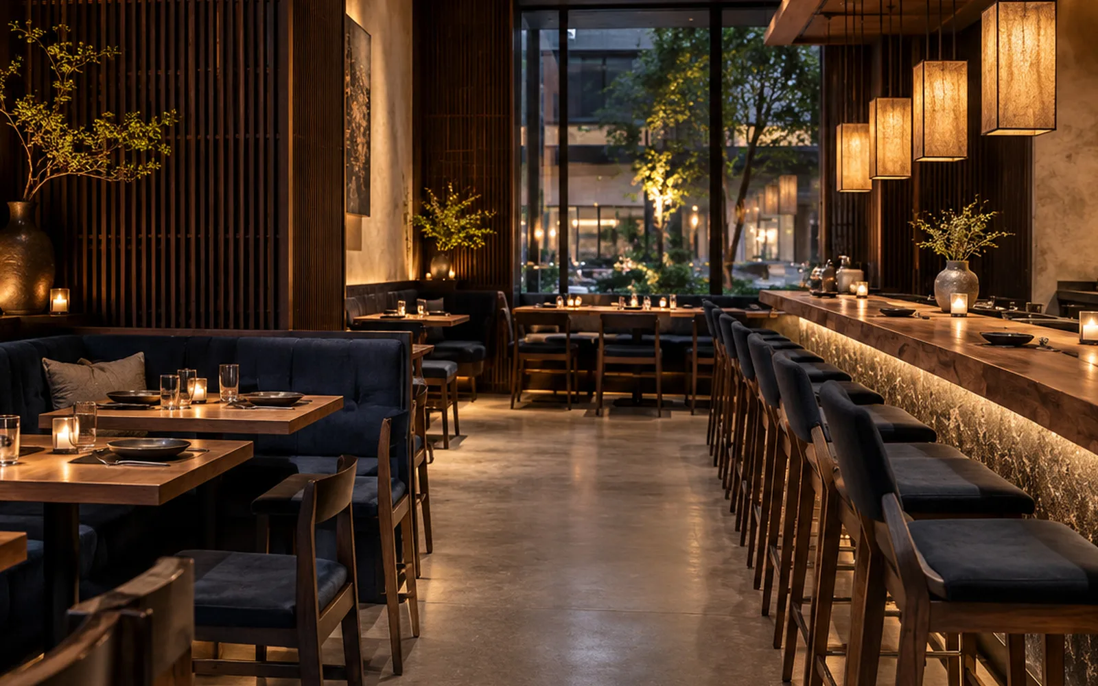 Restaurant Closeup from the commercial or hospitality interior concept study