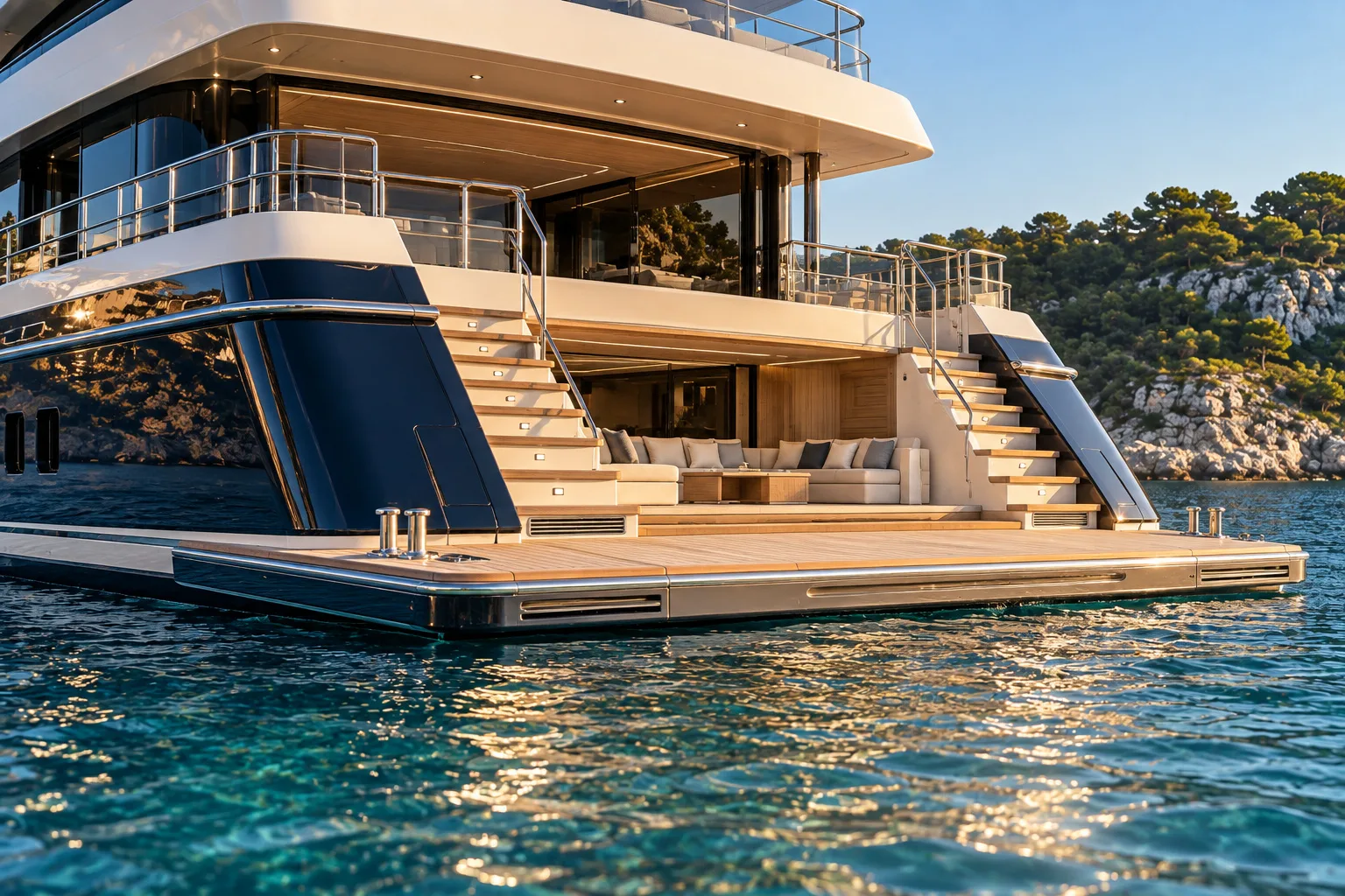 Exterior Beach Club from the yacht exterior concept and deck planning concept study