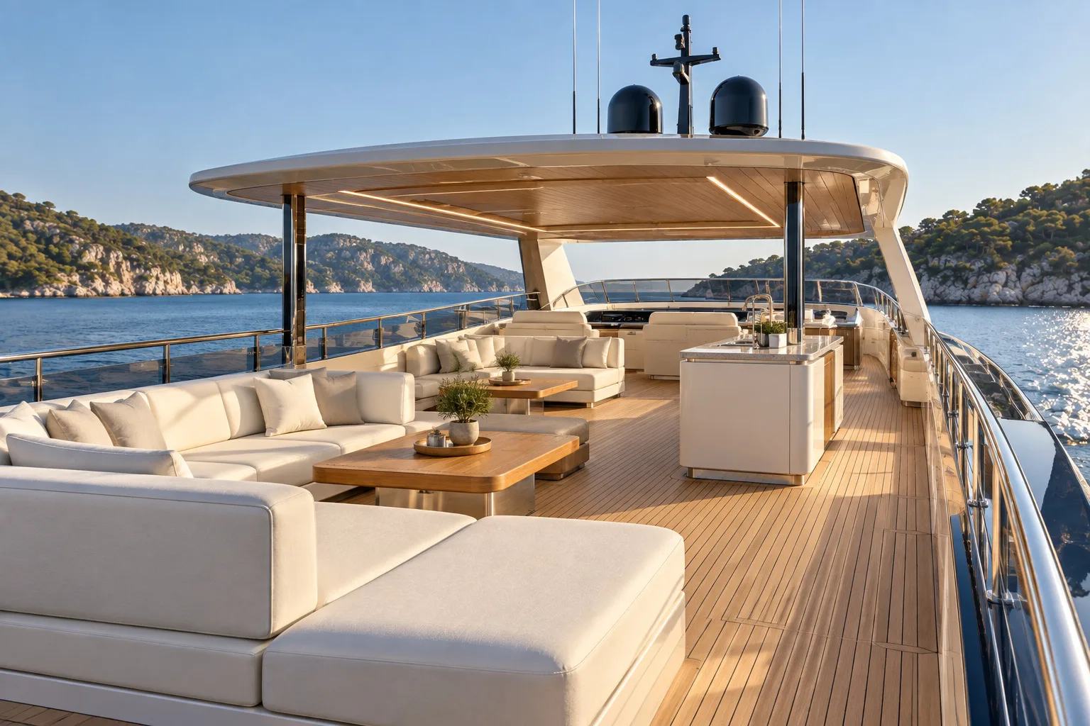 Exterior Flybridge from the yacht exterior concept and deck planning concept study