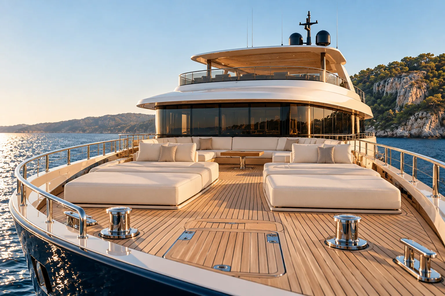 Exterior Foredeck from the yacht exterior concept and deck planning concept study