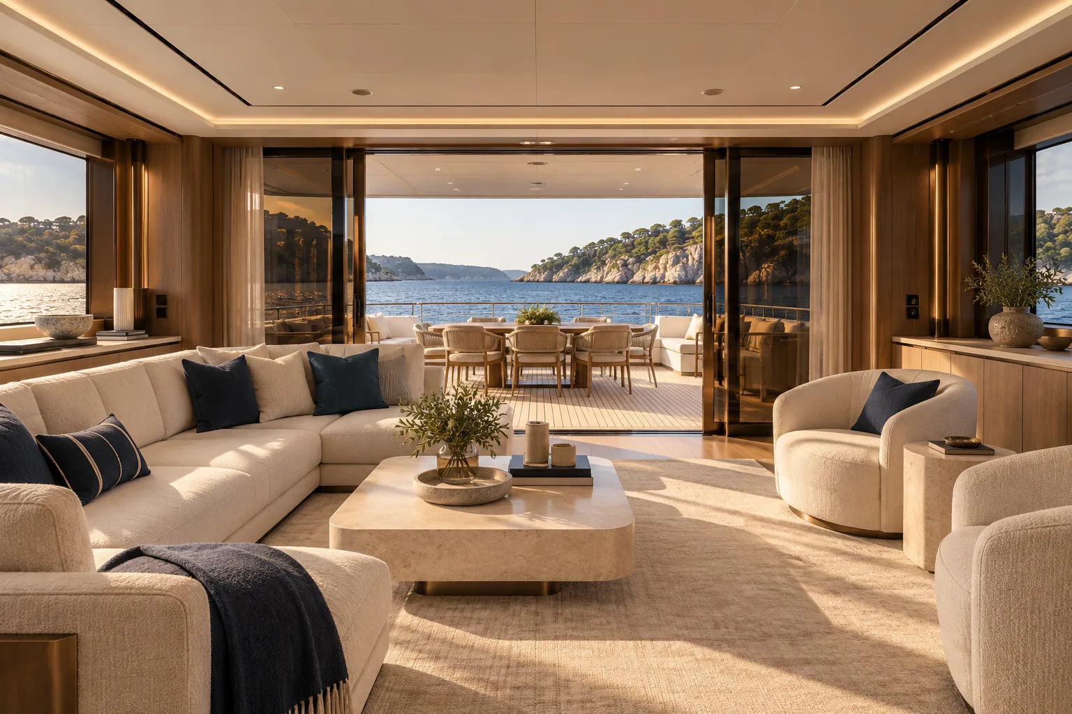Interior Salon from the yacht interior concept and design development concept study