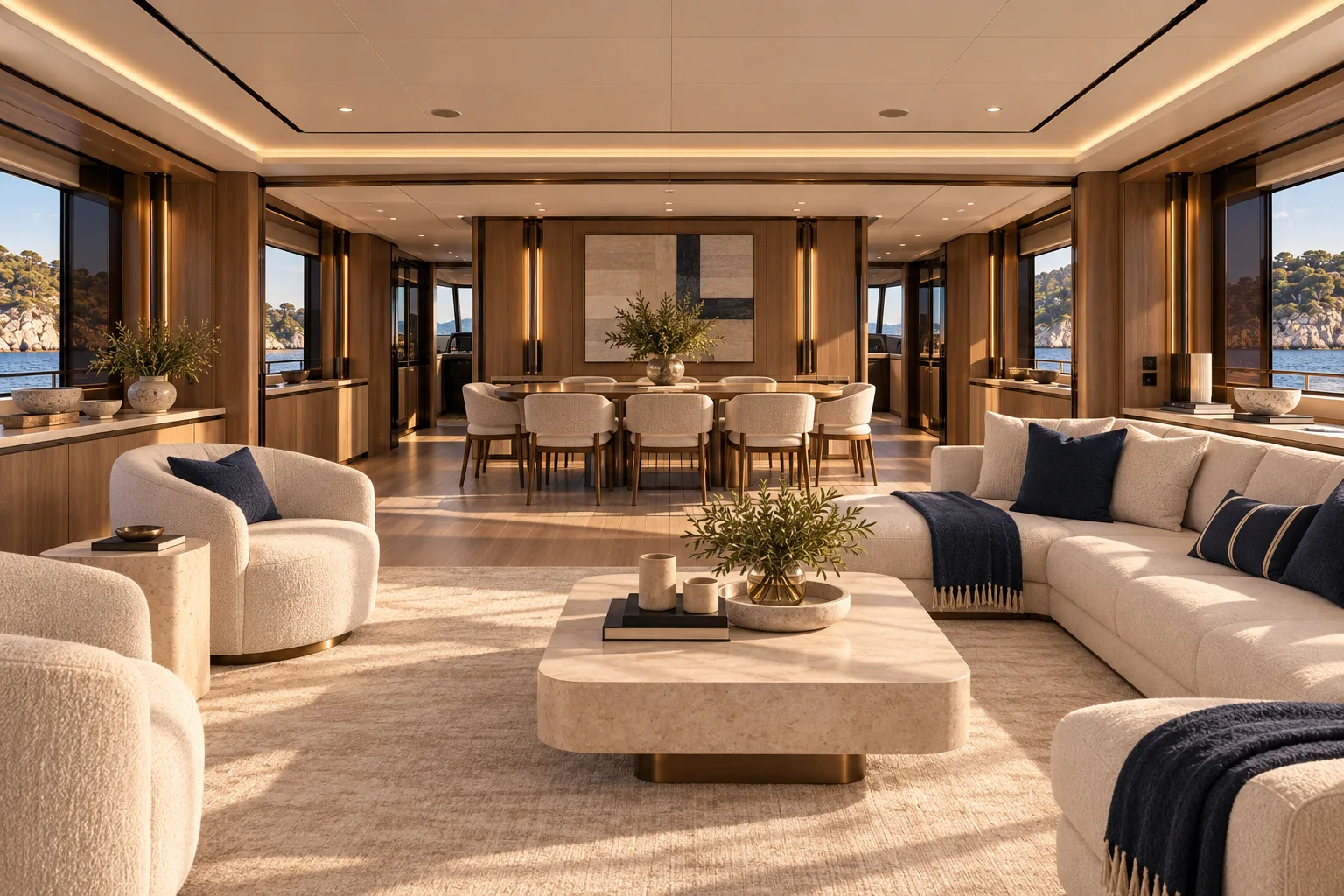 Interior Salon Reverse from the yacht interior concept and design development concept study