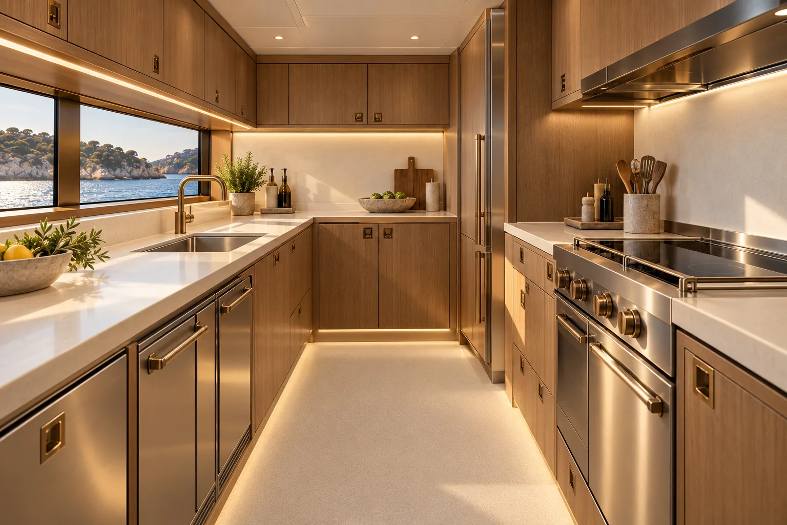 Interior Galley from the yacht interior concept and design development concept study