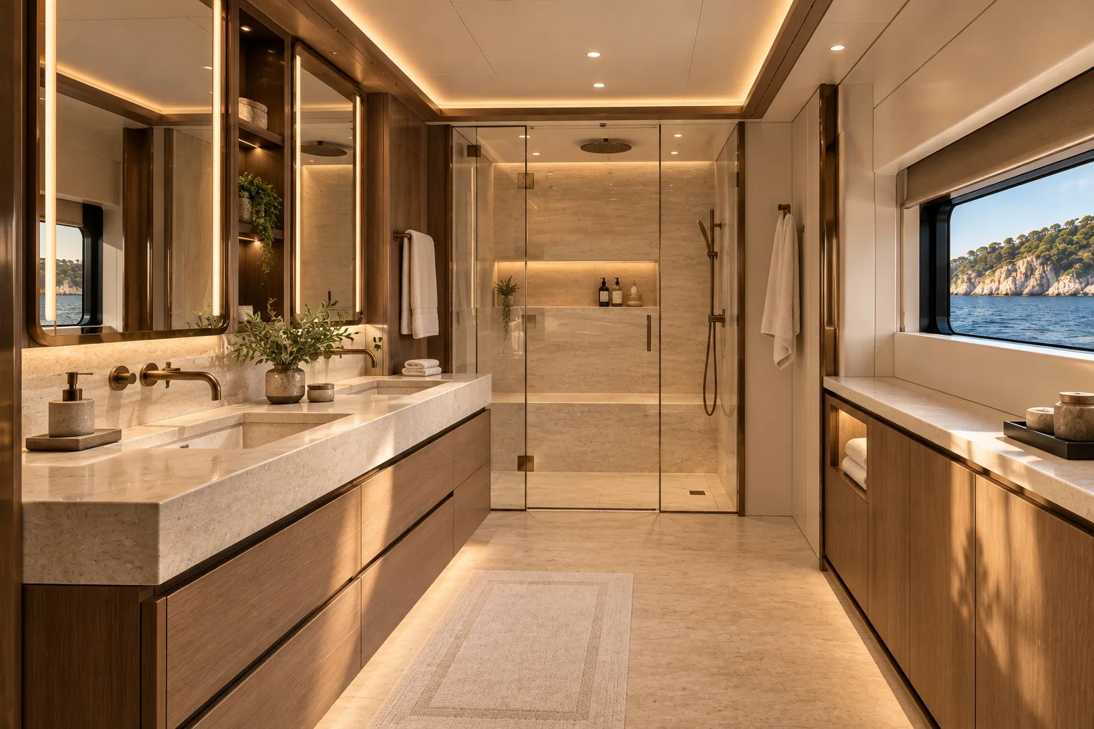 Interior Ensuite from the yacht interior concept and design development concept study