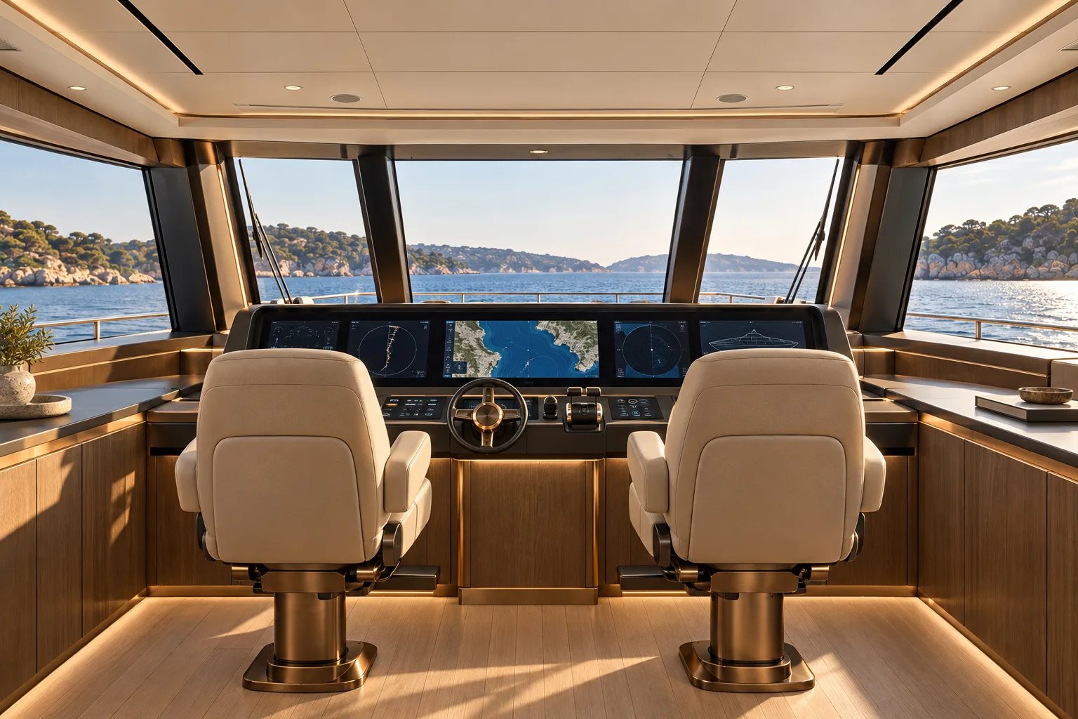 Interior Helm from the yacht interior concept and design development concept study