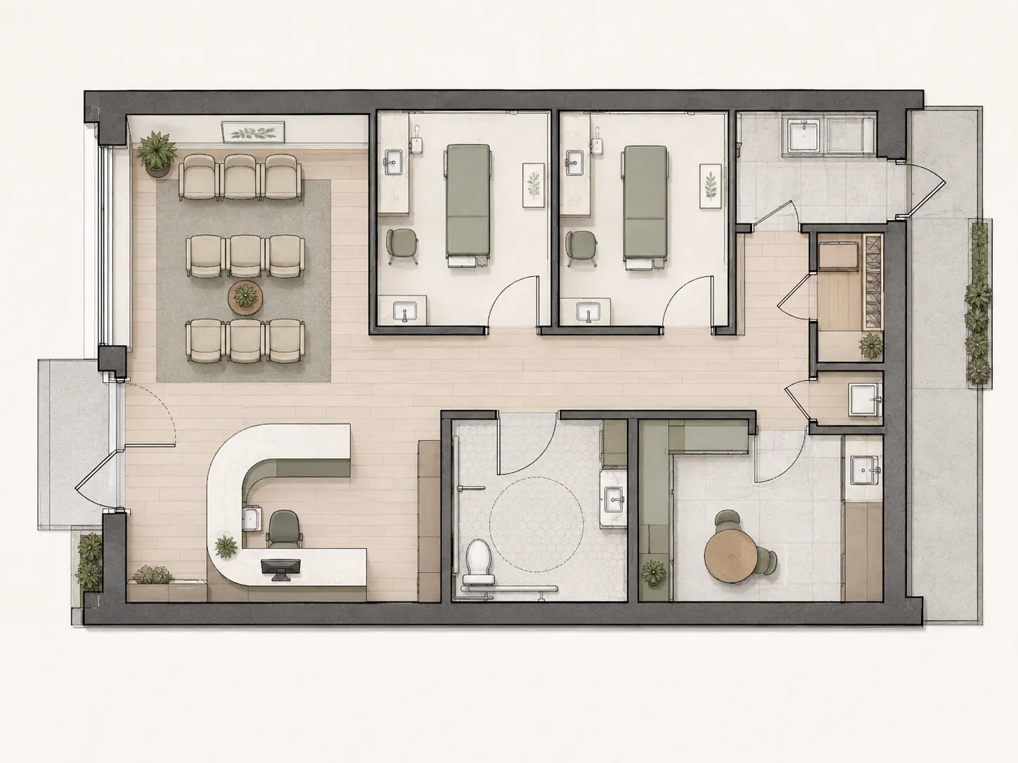 Accessible building floor plan drawing