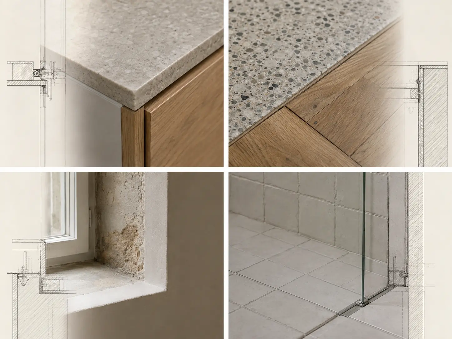 Architectural material junction studies