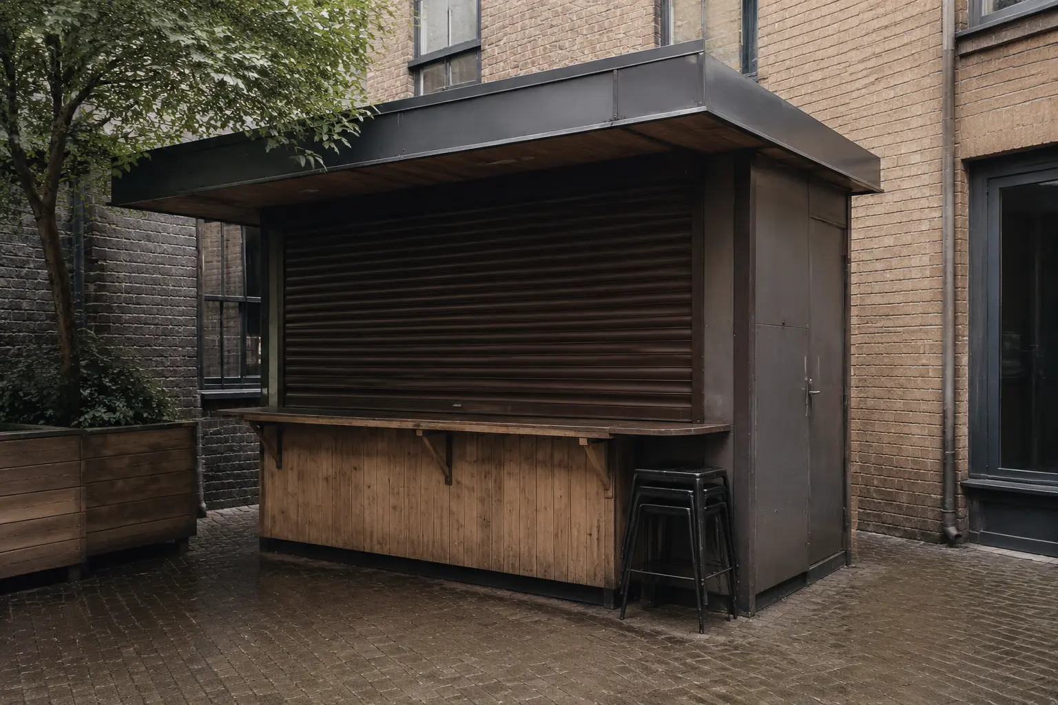 Courtyard coffee kiosk — architectural study by Artimist Productions