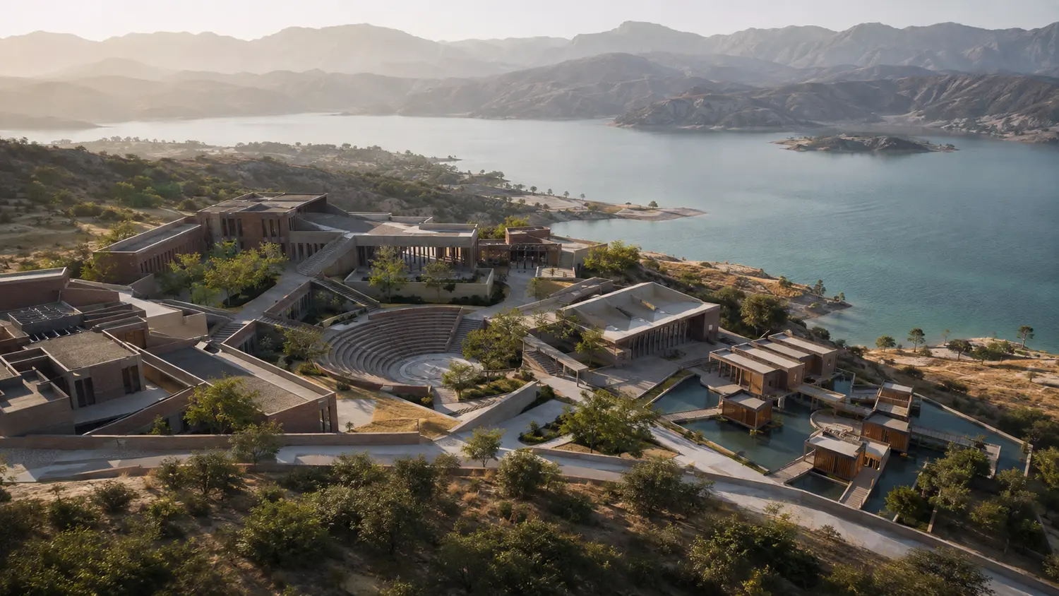 Harmonic Horizons cultural campus and landscape visualization