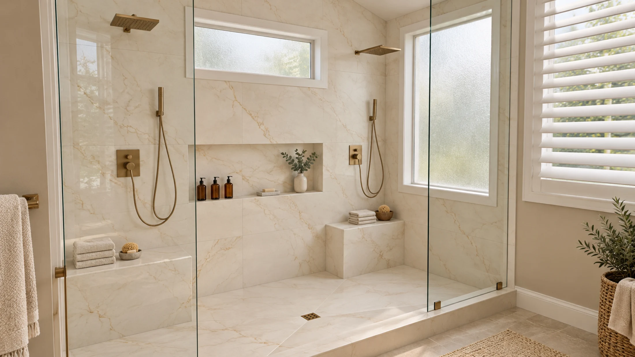Berkley bathroom seen diagonally from the entry