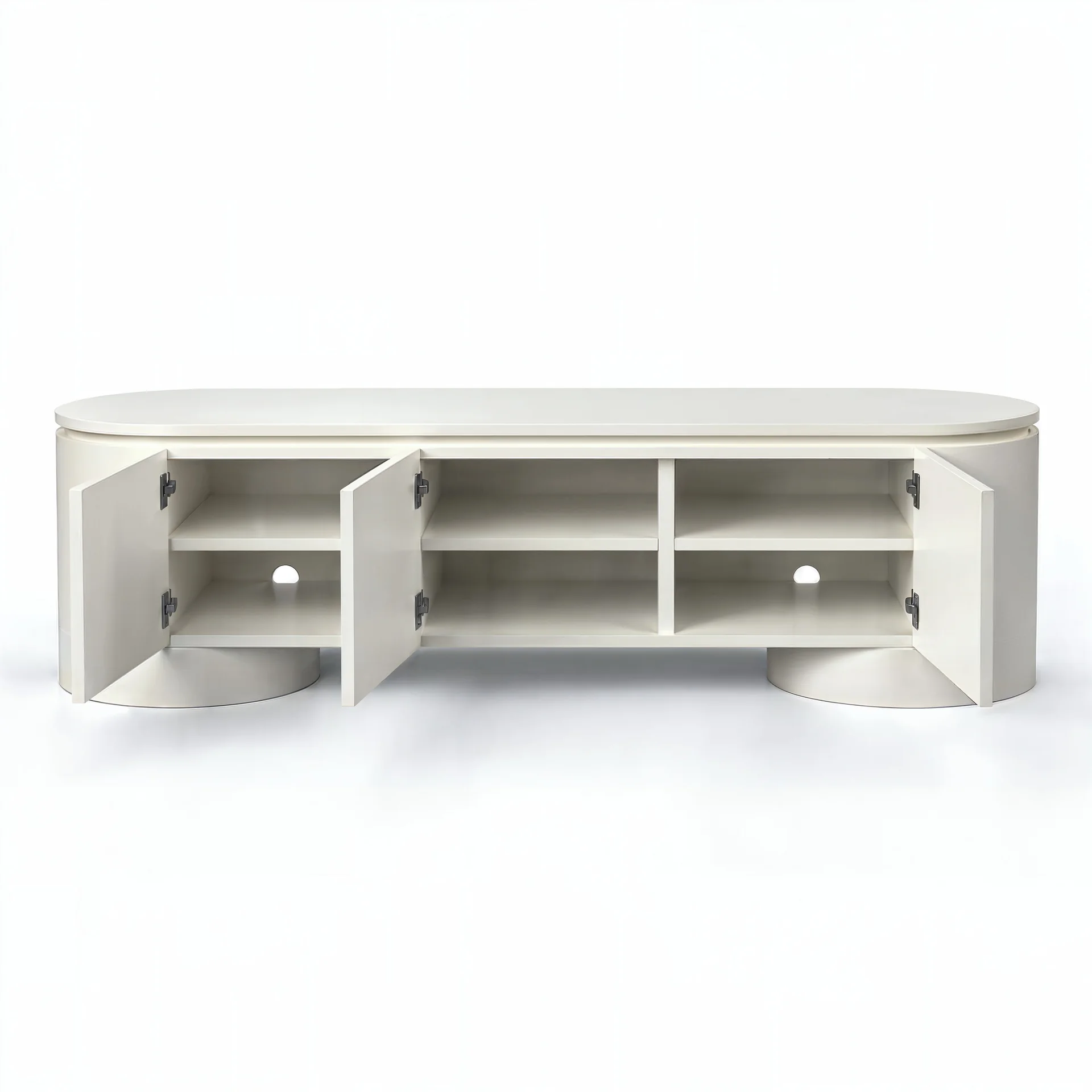 Rafi furniture piece with doors open to reveal interior storage