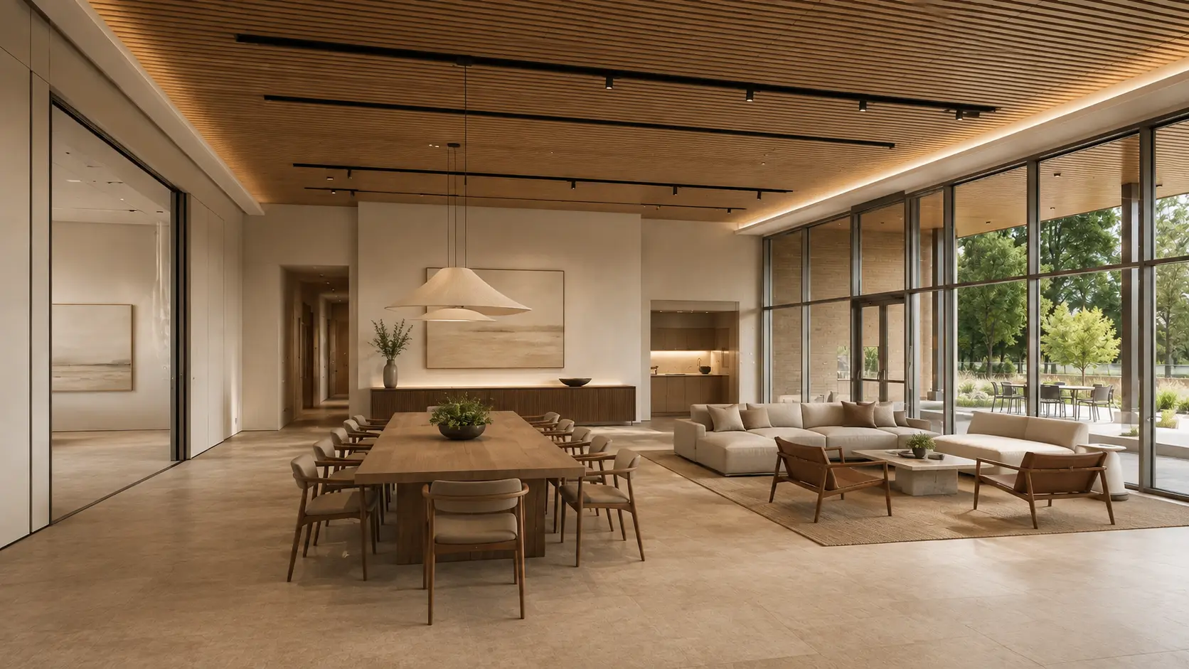 Courtyard Residence — Dining & family room