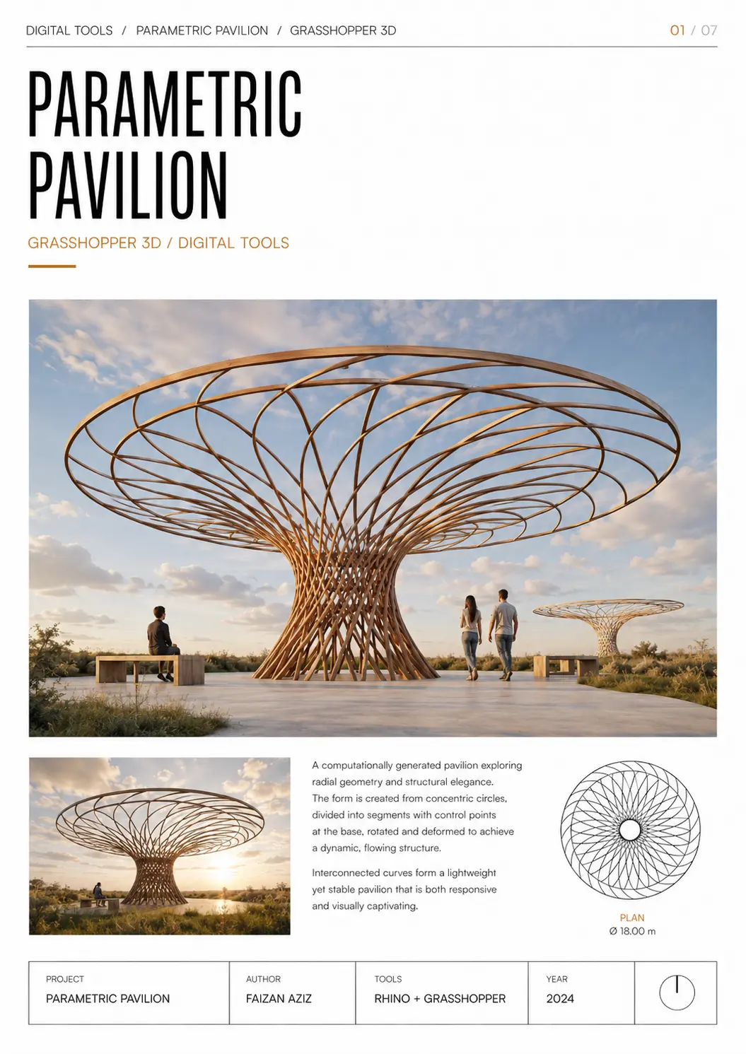 Parametric Pavilion — Technical plate 01 / 21