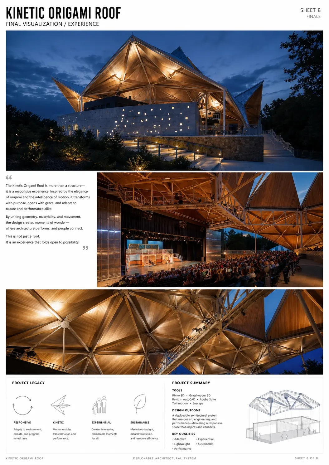 Kinetic Origami Roof — Technical plate 15 / 21